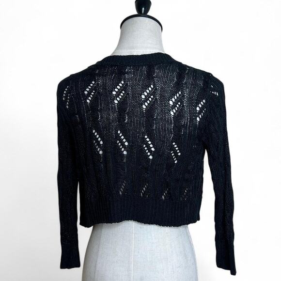 Vintage y2k black wet seal knit crop cardigan - Picture 3 of 6
